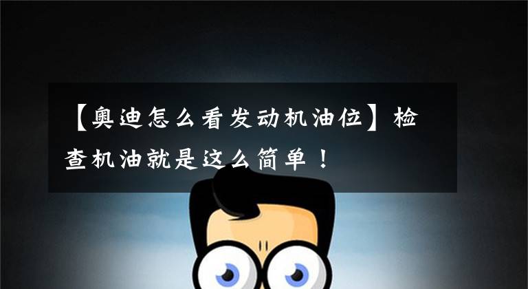 【奥迪怎么看发动机油位】检查机油就是这么简单！