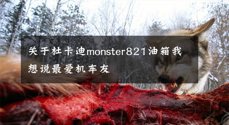 关于杜卡迪monster821油箱我想说最爱机车友