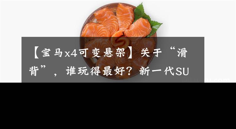 【宝马x4可变悬架】关于“滑背”,谁玩得最好?新一代SUV宝马X4个性评价