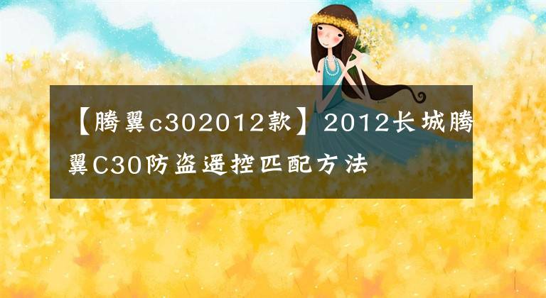 【腾翼c302012款】2012长城腾翼C30防盗遥控匹配方法