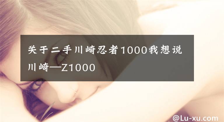 关于二手川崎忍者1000我想说川崎—Z1000