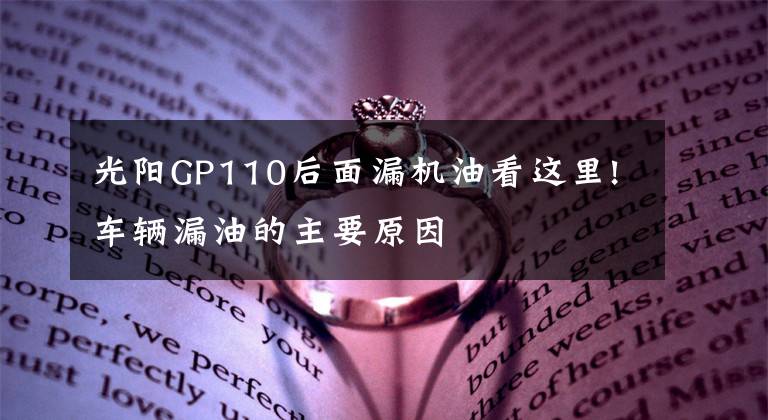 光阳GP110后面漏机油看这里!车辆漏油的主要原因