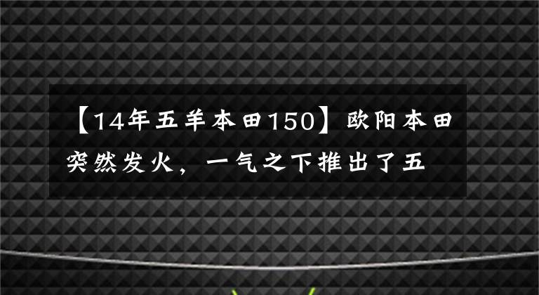 【14年五羊本田150】欧阳本田突然发火,一气之下推出了五款国家四款车,其中包括多款新型车系。