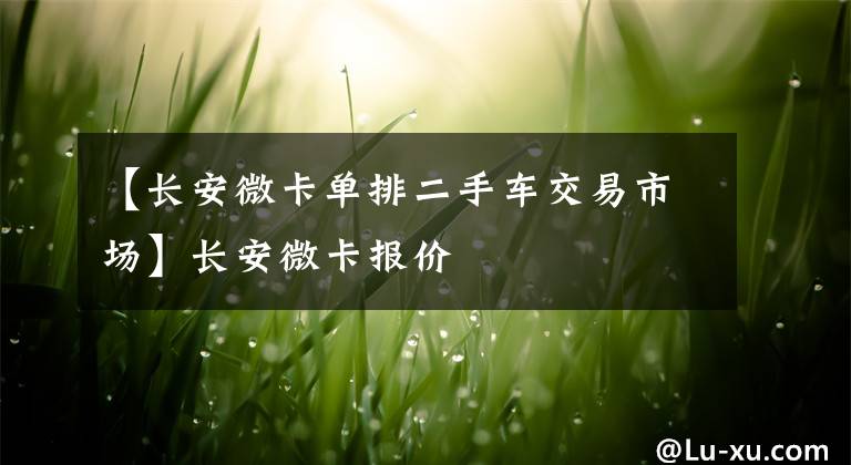 【长安微卡单排二手车交易市场】长安微卡报价