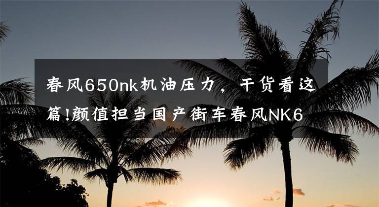 春风650nk机油压力,干货看这篇!颜值担当国产街车春风NK650,值得入手的吸睛小钢炮