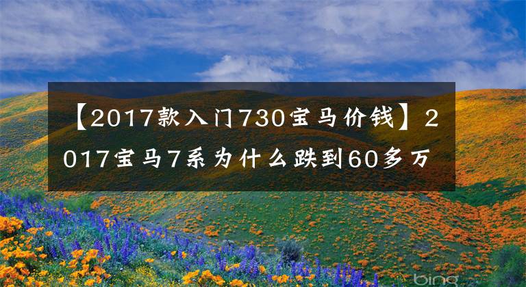 【2017款入门730宝马价钱】2017宝马7系为什么跌到60多万?