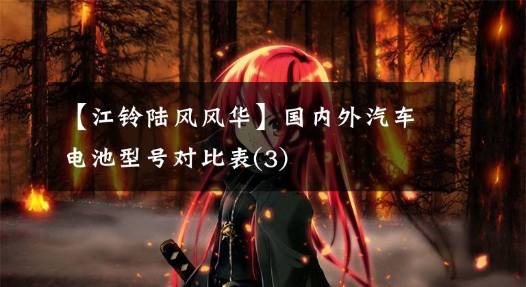 【江铃陆风风华】国内外汽车电池型号对比表(3)
