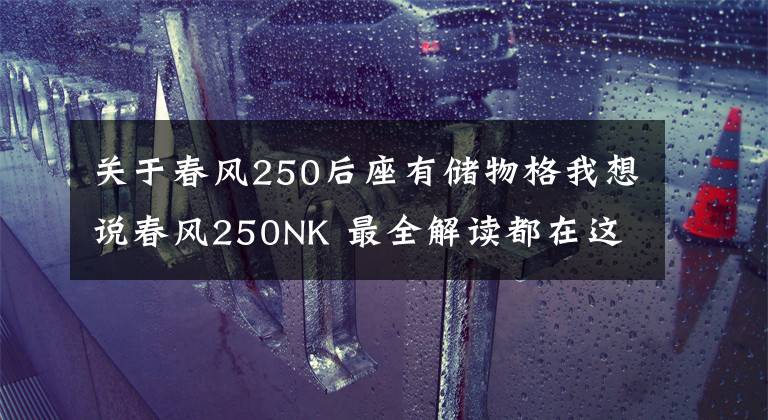 关于春风250后座有储物格我想说春风250NK 最全解读都在这里了!