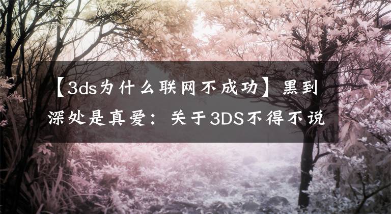 【3ds为什么联网不成功】黑到深处是真爱：关于3DS不得不说的事