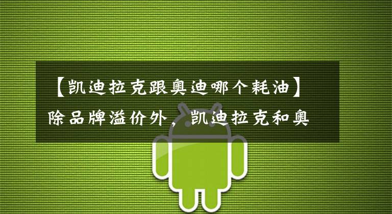 【凯迪拉克跟奥迪哪个耗油】除品牌溢价外，凯迪拉克和奥迪谁更好？行驶10万公里见分晓