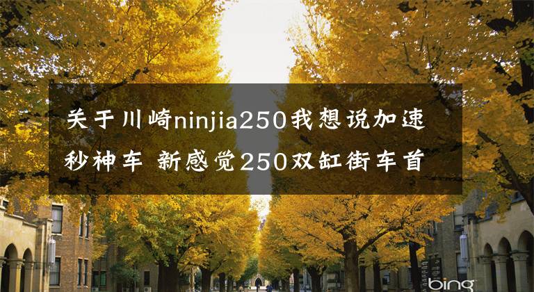 关于川崎ninjia250我想说加速秒神车 新感觉250双缸街车首测