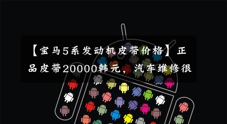 【宝马5系发动机皮带价格】正品皮带20000韩元，汽车维修很重要！