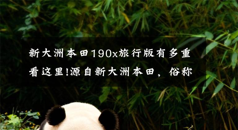 新大洲本田190x旅行版有多重看这里!源自新大洲本田,俗称“伪拉力”,排量184cc,售价1.48万