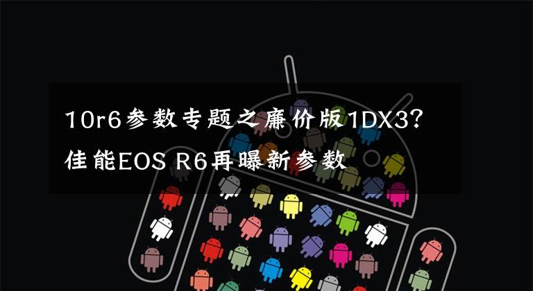 10r6参数专题之廉价版1DX3?佳能EOS R6再曝新参数