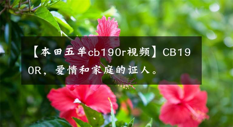 【本田五羊cb190r视频】CB190R,爱情和家庭的证人。