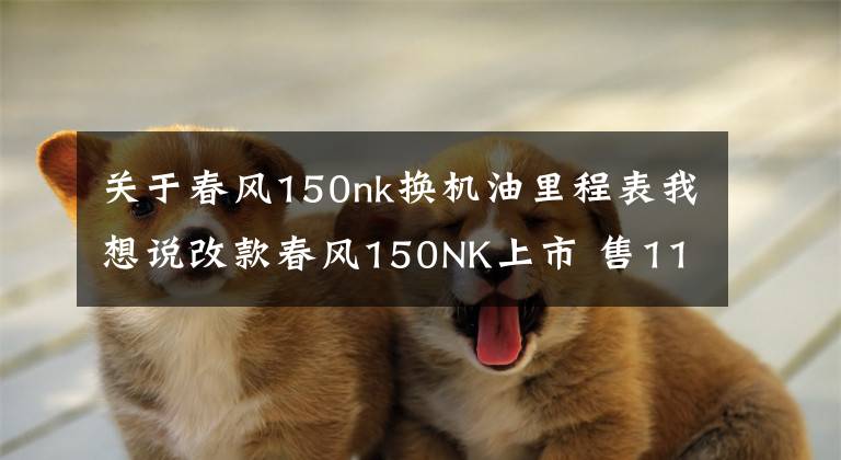 关于春风150nk换机油里程表我想说改款春风150NK上市 售11980元