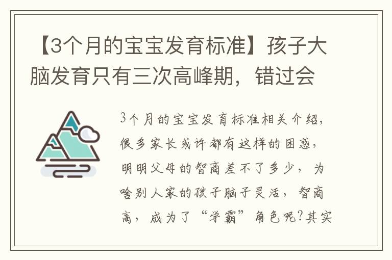 【3个月的宝宝发育标准】孩子大脑发育只有三次高峰期,错过会很遗憾