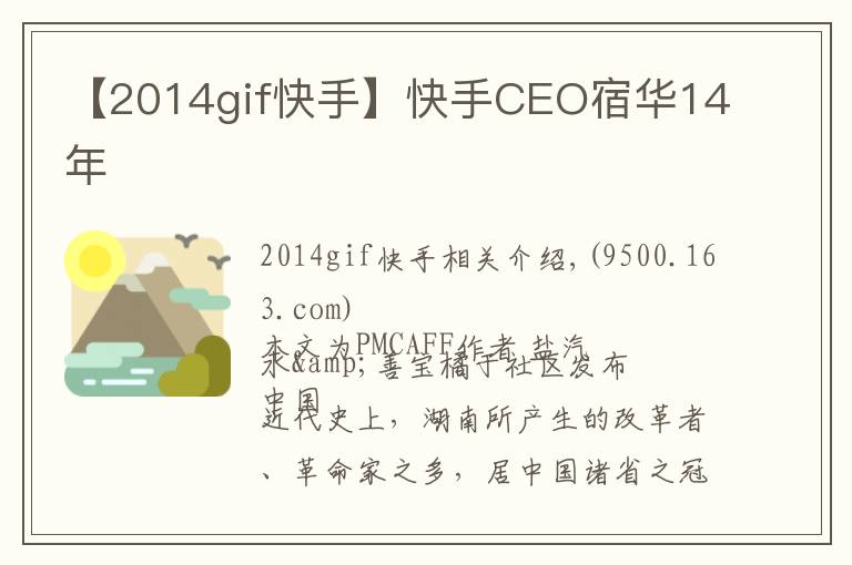 【2014gif快手】快手CEO宿华14年