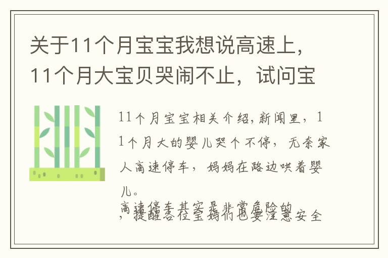 关于11个月宝宝我想说高速上，11个月大宝贝哭闹不止，试问宝宝爱哭怎么安抚他？