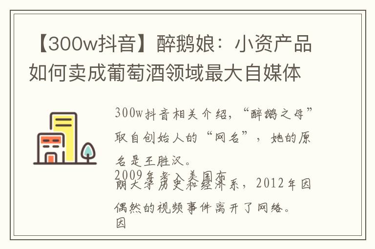 【300w抖音】醉鹅娘:小资产品如何卖成葡萄酒领域最大自媒体,实现年销2500万