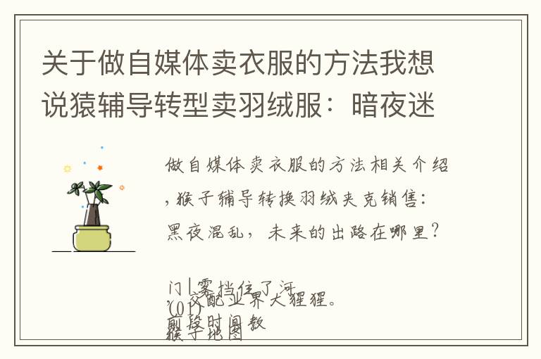 关于做自媒体卖衣服的方法我想说猿辅导转型卖羽绒服:暗夜迷茫,未来出路在哪里?