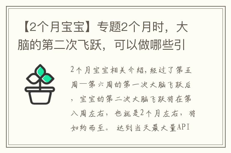 【2个月宝宝】专题2个月时，大脑的第二次飞跃，可以做哪些引导，让宝宝更聪明呢？