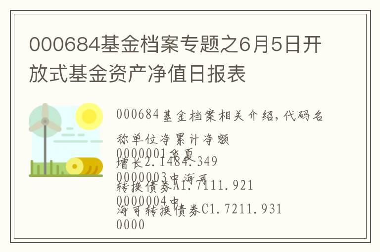 000684基金档案专题之6月5日开放式基金资产净值日报表