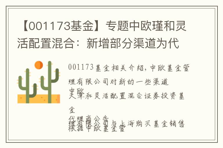 【001173基金】专题中欧瑾和灵活配置混合：新增部分渠道为代销机构的公告