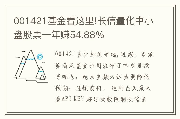 001421基金看这里!长信量化中小盘股票一年赚54.88%