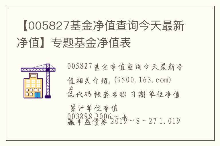 【005827基金净值查询今天最新净值】专题基金净值表