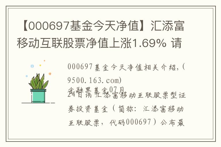 【000697基金今天净值】汇添富移动互联股票净值上涨1.69% 请保持关注