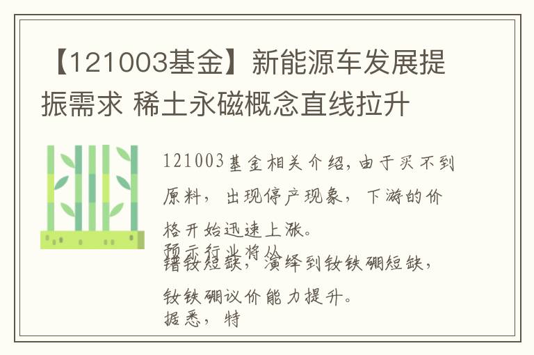 【121003基金】新能源车发展提振需求 稀土永磁概念直线拉升