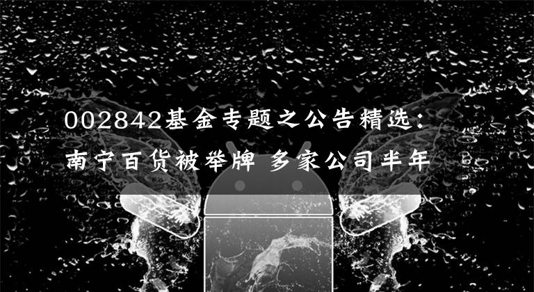 002842基金专题之公告精选:南宁百货被举牌 多家公司半年报业绩增长数倍