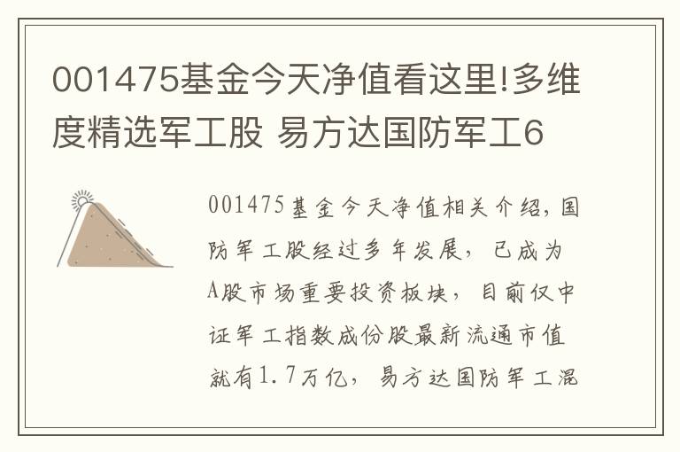 001475基金今天净值看这里!多维度精选军工股 易方达国防军工6月17日发行一天