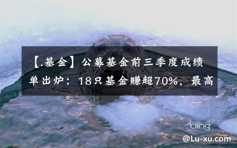 【.基金】公募基金前三季度成绩单出炉：18只基金赚超70%，最高收益达91.24%