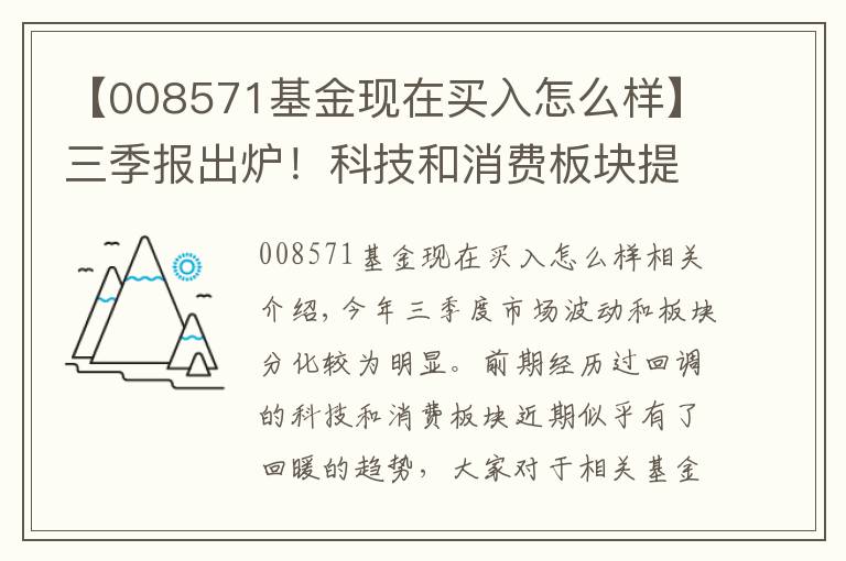 【008571基金现在买入怎么样】三季报出炉!科技和消费板块提供了哪些投资机会?