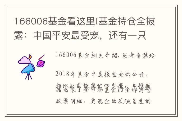 166006基金看这里!基金持仓全披露：中国平安最受宠，还有一只股票六成流通股被持有