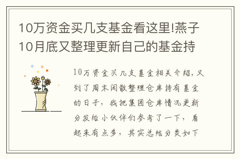 10万资金买几支基金看这里!燕子10月底又整理更新自己的基金持仓给小伙伴们参考了