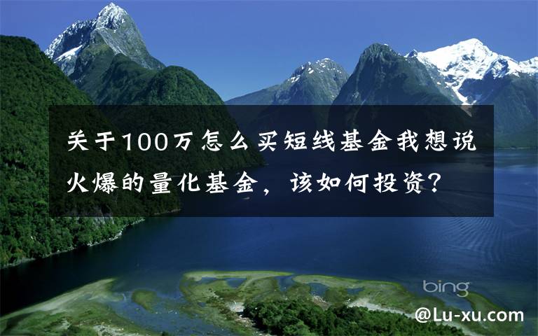 关于100万怎么买短线基金我想说火爆的量化基金,该如何投资?