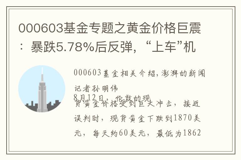 000603基金专题之黄金价格巨震：暴跌5.78%后反弹，“上车”机会又来了？