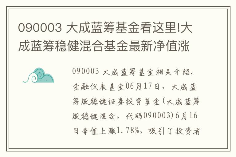090003 大成蓝筹基金看这里!大成蓝筹稳健混合基金最新净值涨幅达1.78%