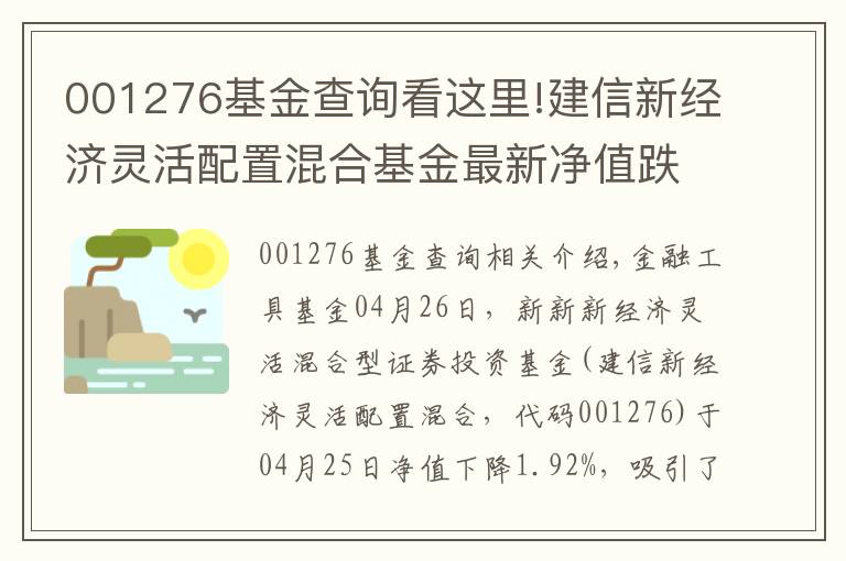 001276基金查询看这里!建信新经济灵活配置混合基金最新净值跌幅达1.92%