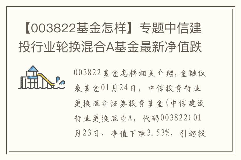 【003822基金怎样】专题中信建投行业轮换混合A基金最新净值跌幅达3.53%