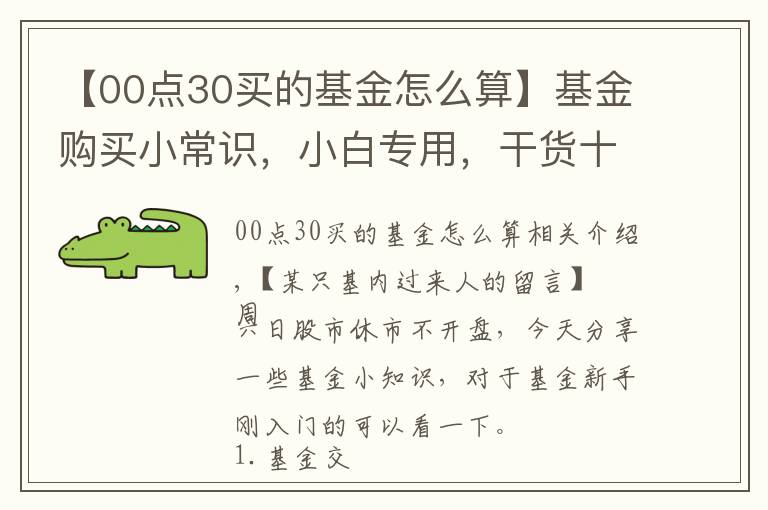 【00点30买的基金怎么算】基金购买小常识,小白专用,干货十足