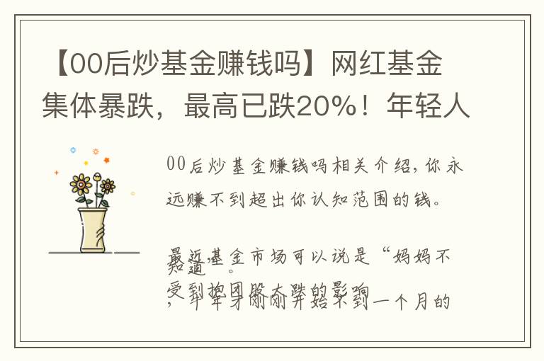 【00后炒基金赚钱吗】网红基金集体暴跌,最高已跌20%!年轻人又被“割”了?