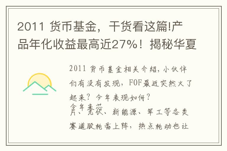 2011 货币基金,干货看这篇!产品年化收益最高近27%!揭秘华夏FOF严选团的选基密码