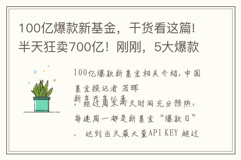 100亿爆款新基金,干货看这篇!半天狂卖700亿!刚刚,5大爆款基金彻底火了