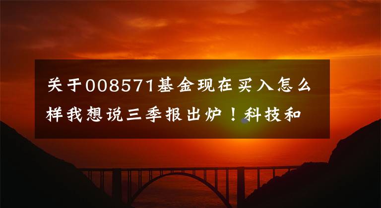 关于008571基金现在买入怎么样我想说三季报出炉！科技和消费板块提供了哪些投资机会？