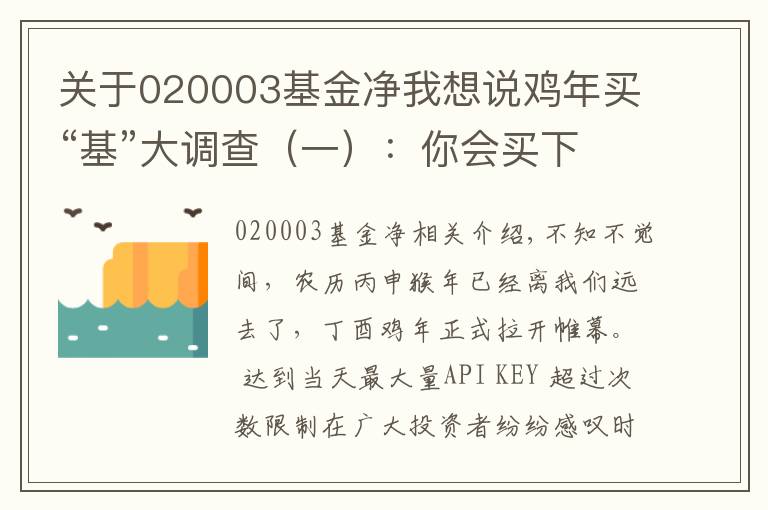 关于020003基金净我想说鸡年买“基”大调查(一):你会买下面哪只混合基金?