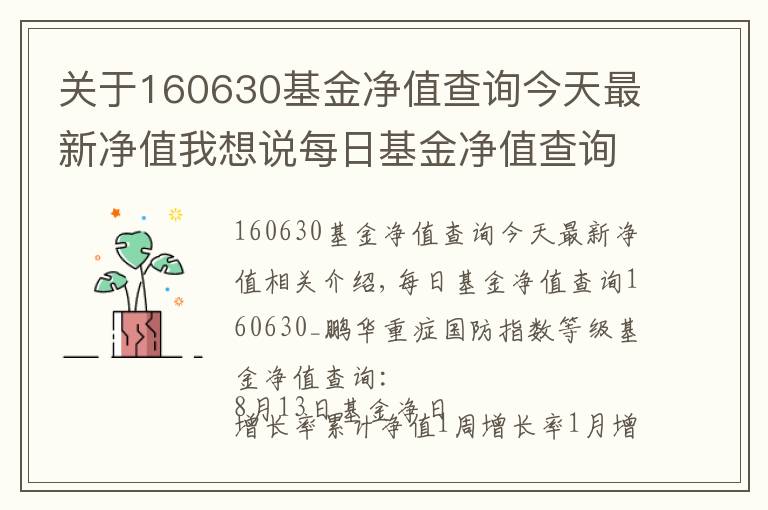 关于160630基金净值查询今天最新净值我想说每日基金净值查询160630